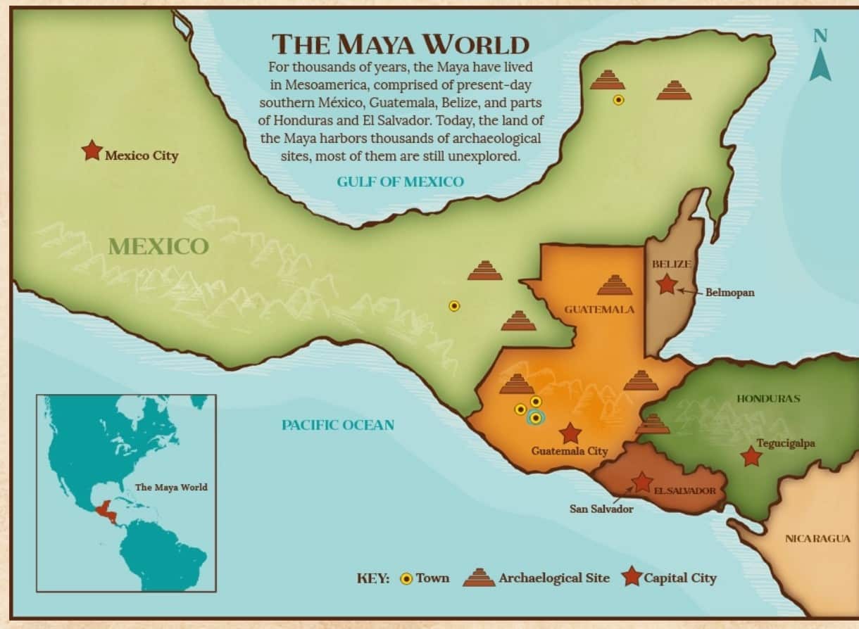 ancient maya civilization map